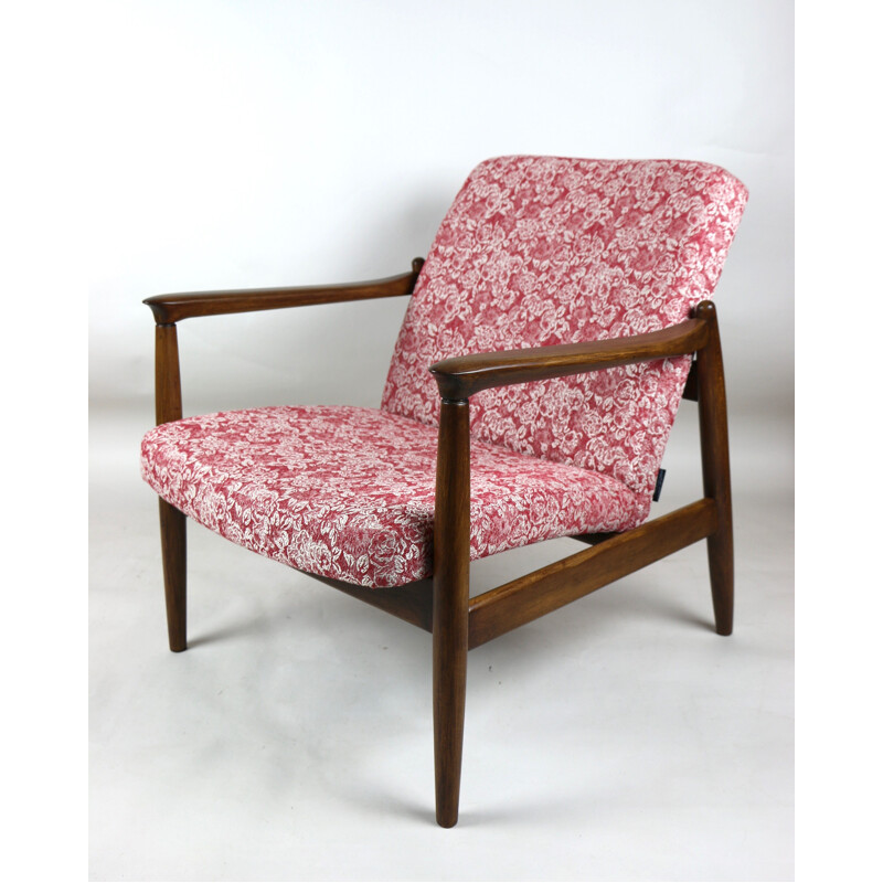 Sillón vintage rosa y rojo GFM-064 de Edmund Homa 1970