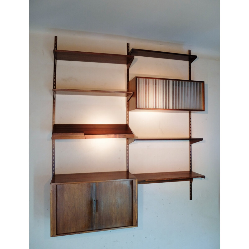 Scandinavian Felballes Mobelfabrik shelving system in rosewood, Kai KRISTIANSEN - 1960s