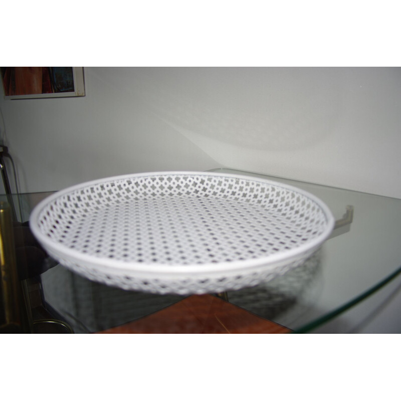 Vintage tray in perforated metal by M Matégot for Artiméta, 1960