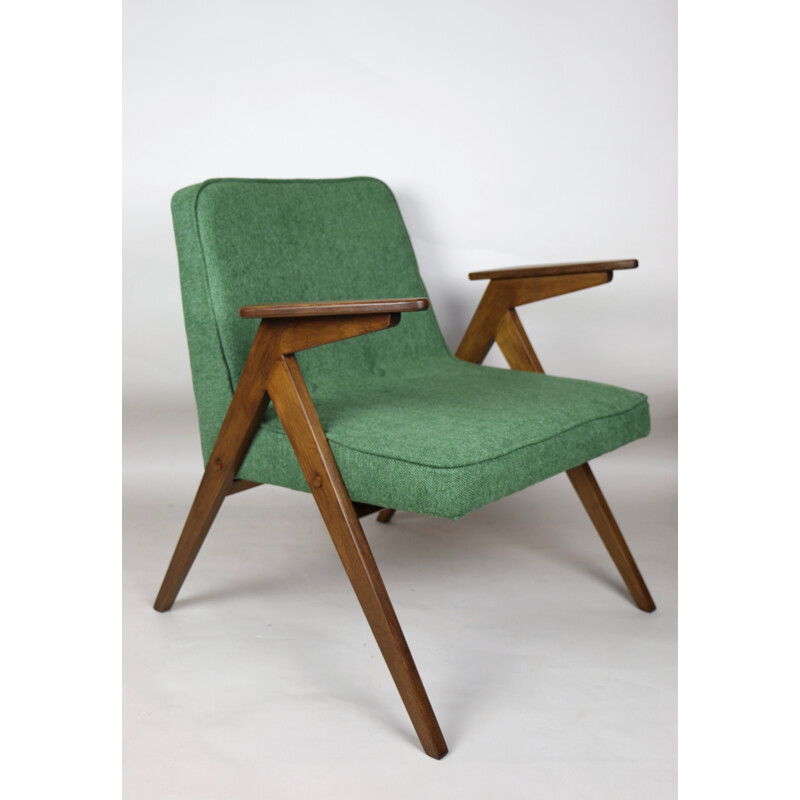 Vintage Green Bunny Armchair by Józef Chierowski 1970s