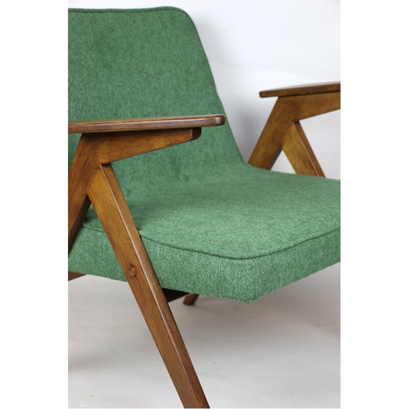 Vintage Green Bunny Armchair by Józef Chierowski 1970s