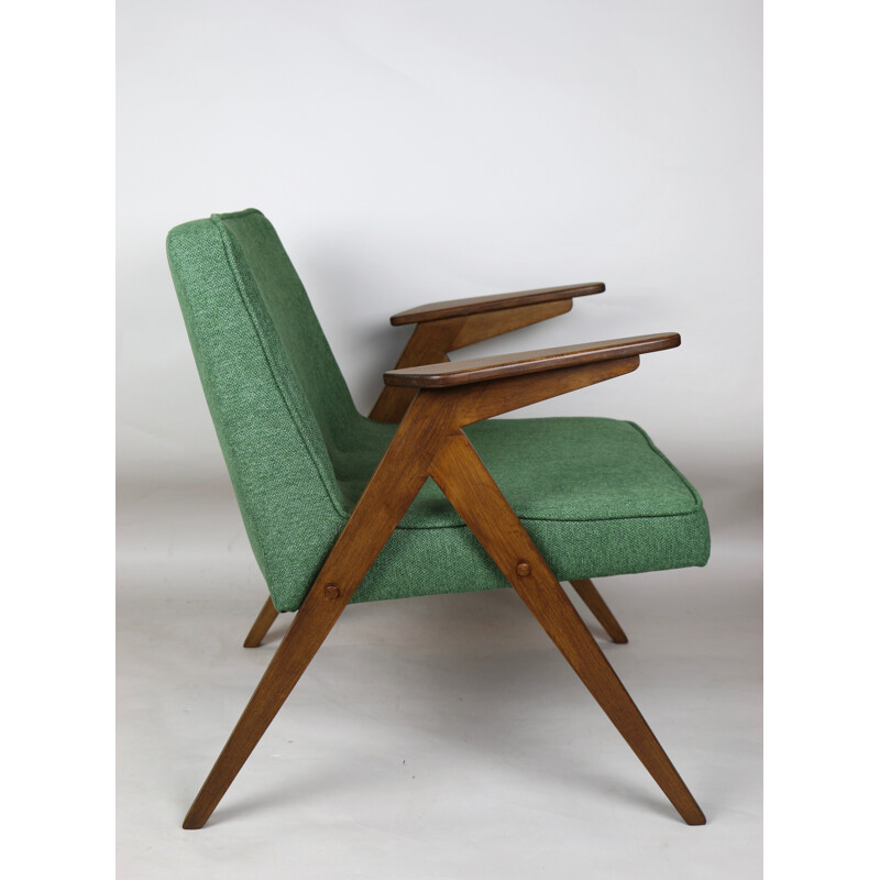 Vintage Green Bunny Armchair by Józef Chierowski 1970s