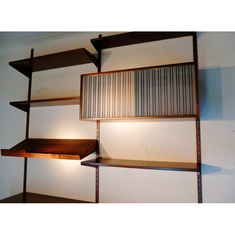 Scandinavian Felballes Mobelfabrik shelving system in rosewood, Kai KRISTIANSEN - 1960s