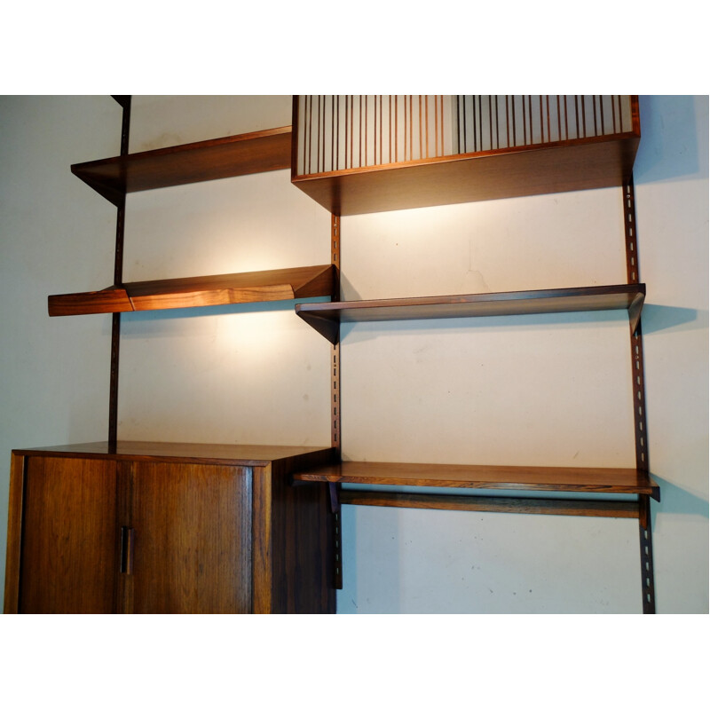 Scandinavian Felballes Mobelfabrik shelving system in rosewood, Kai KRISTIANSEN - 1960s