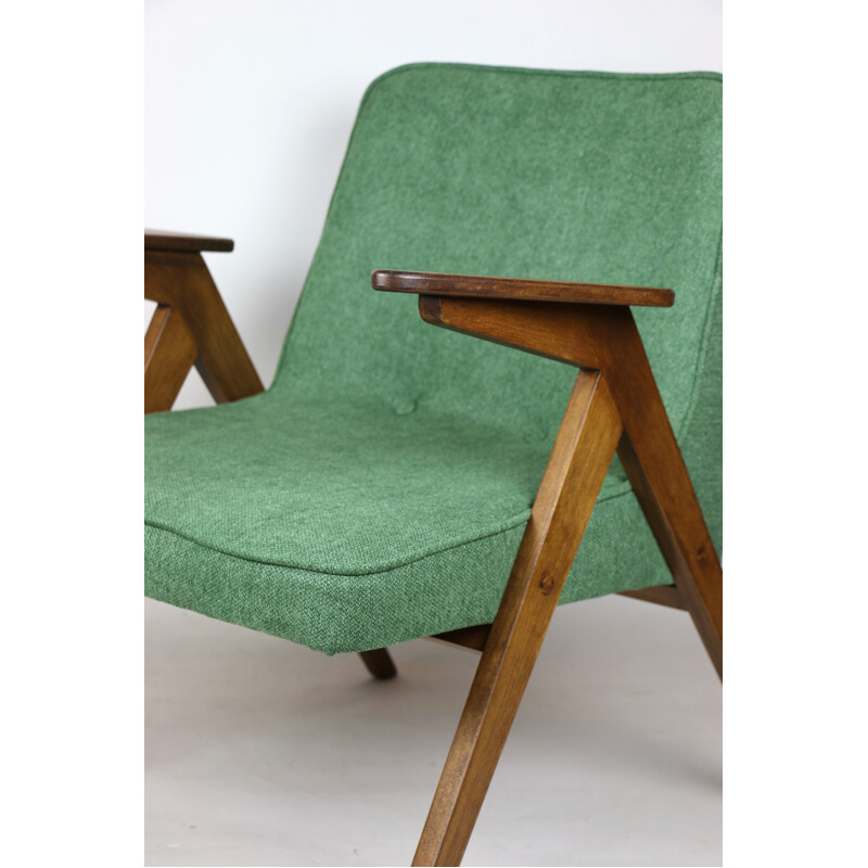 Vintage Green Bunny Armchair by Józef Chierowski 1970s