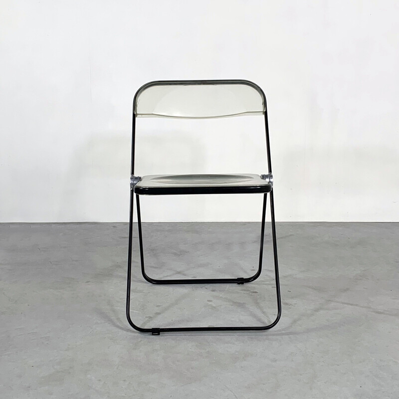 Vintage Black & Lucite Plia folding chair by Giancarlo Piretti for Castelli 1960s