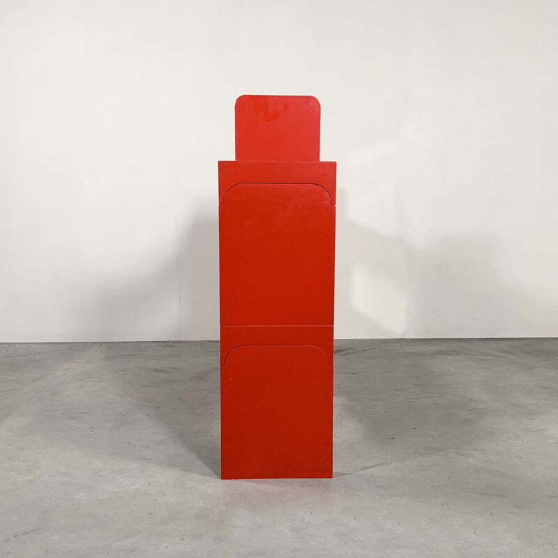 Etagère modulaire vintage Rouge de Olaf Von Bohr pour Kartell 1970