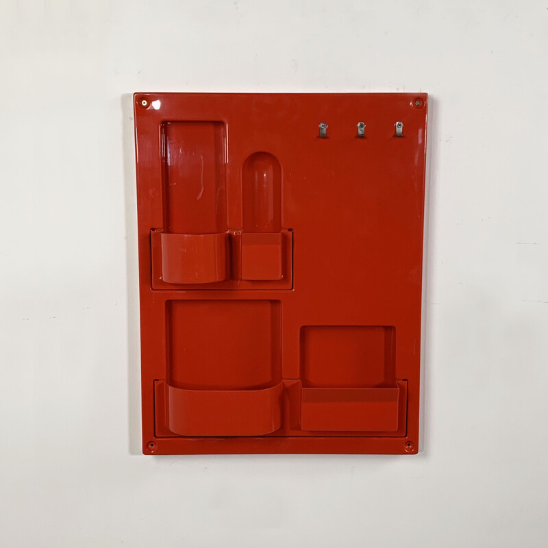 Vintage Red Wall Storage System 1970s