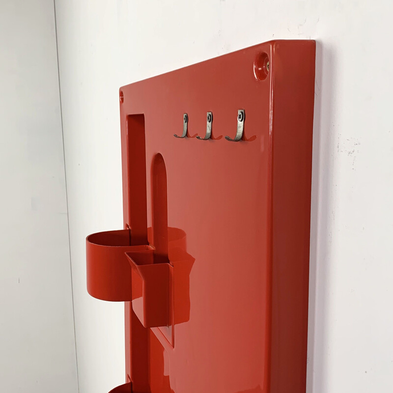 Vintage Red Wall Storage System 1970s