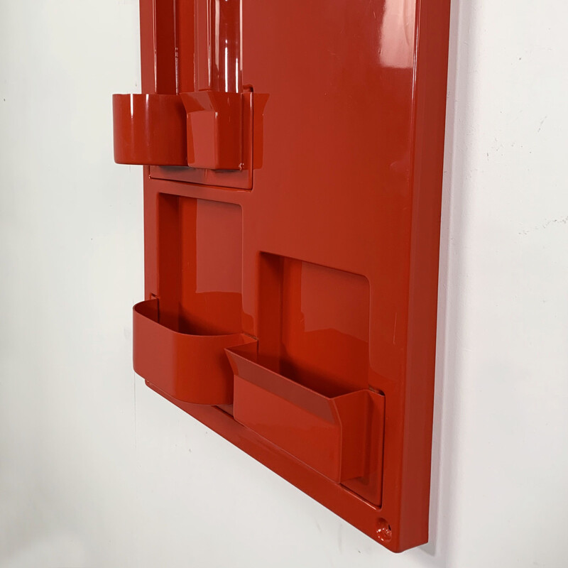 Vintage Red Wall Storage System 1970s