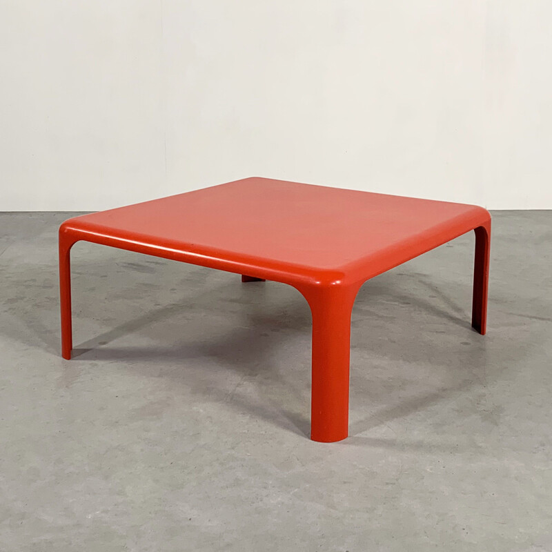 Vintage Red Demetrio Coffee Table by Vico Magistretti for Artemide 1960s