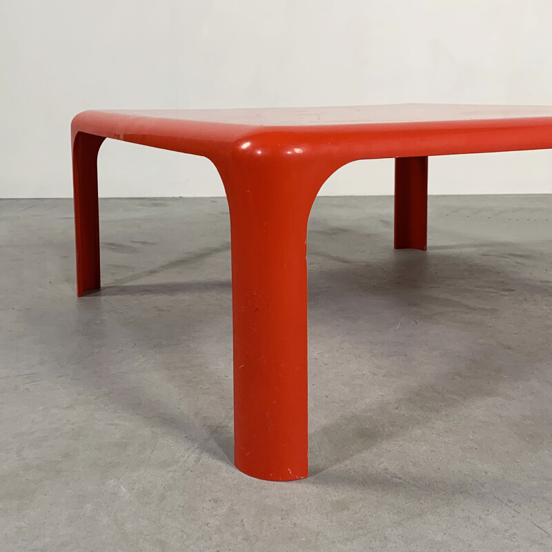 Vintage Red Demetrio Coffee Table by Vico Magistretti for Artemide 1960s