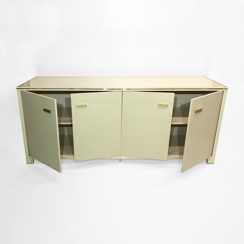 Vintage Beige Sideboard Hollywood Regency Pieff Rega by Pierre Vandel 1970s