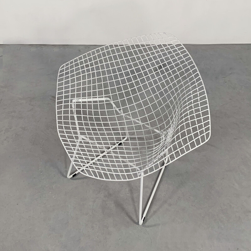 Vintage White Diamond Chair by Harry Bertoia for Knoll 1970s