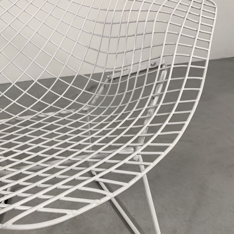 Chaise vintage diamant blanc par Harry Bertoia pour Knoll 1970