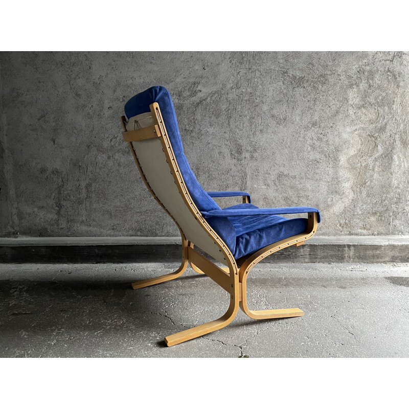 Vintage armchair Siesta blue by Ingmar Relling for Westnofa 1960s