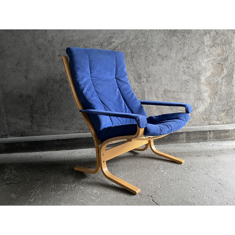 Vintage armchair Siesta blue by Ingmar Relling for Westnofa 1960s