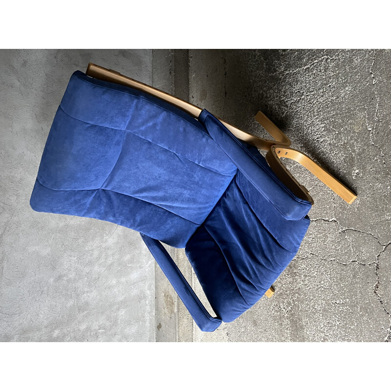 Vintage armchair Siesta blue by Ingmar Relling for Westnofa 1960s