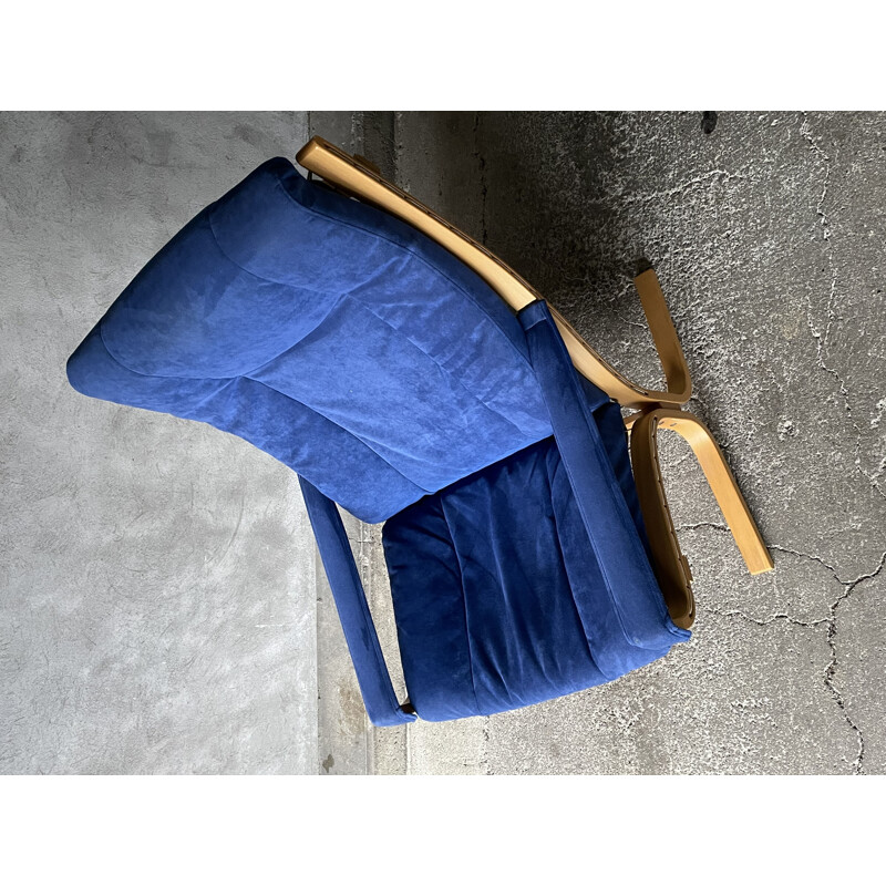 Vintage armchair Siesta blue by Ingmar Relling for Westnofa 1960s