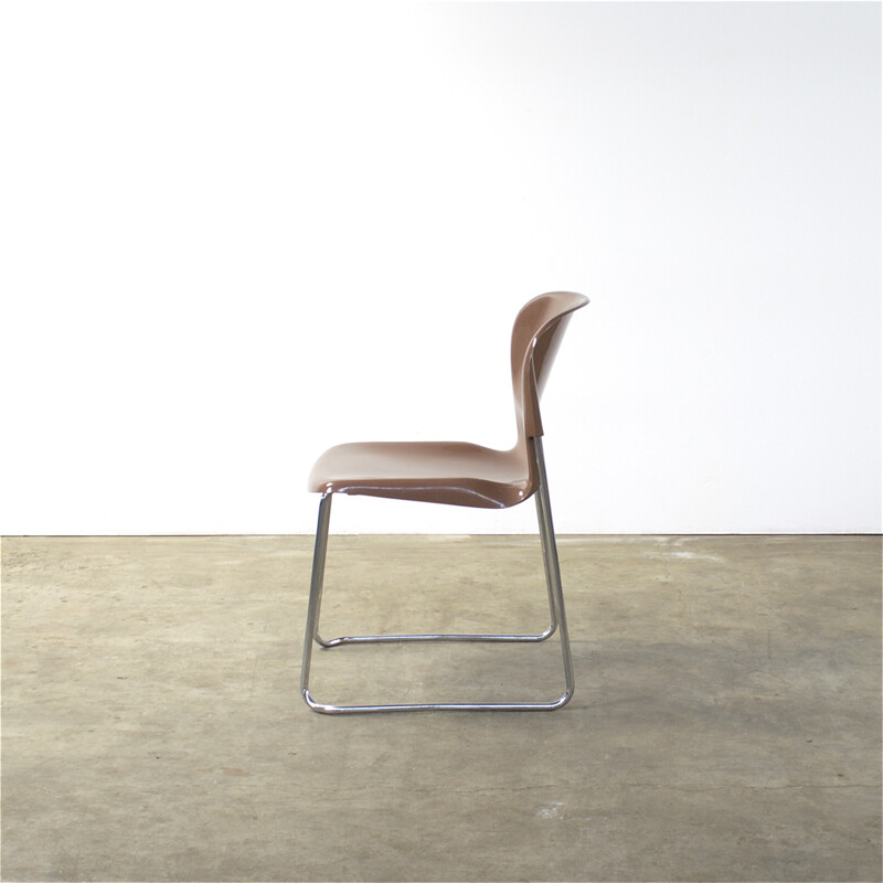 Set of 4 Drabert "Swing" chairs in brown acrylic fiber, Gerd LANGE - 1970s 