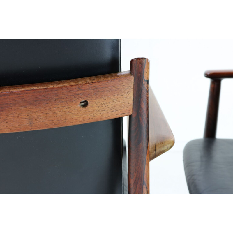 Pair of vintage armchairs in rosewood by Arne Vodder for Sibast Denmark