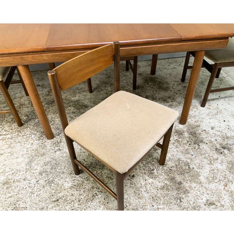Table à manger et 4 chaises vintage de White & Newton 1960s