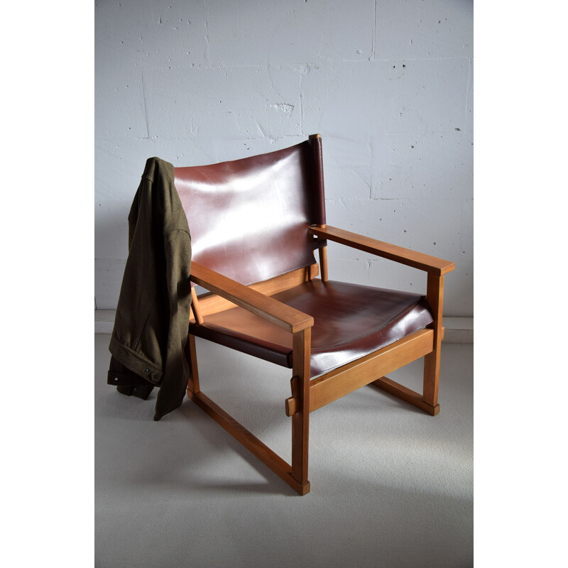 Vintage Safari fauteuil van Poul Hundevad, Denemarken 1950