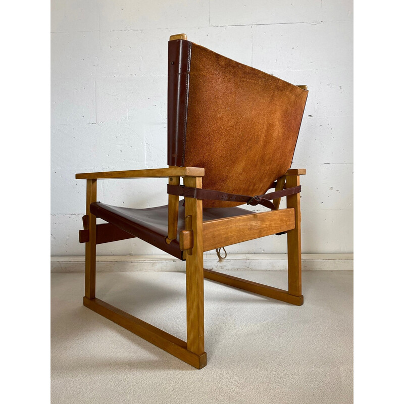 Cadeira de braços Vintage Safari por Poul Hundevad, Dinamarca 1950