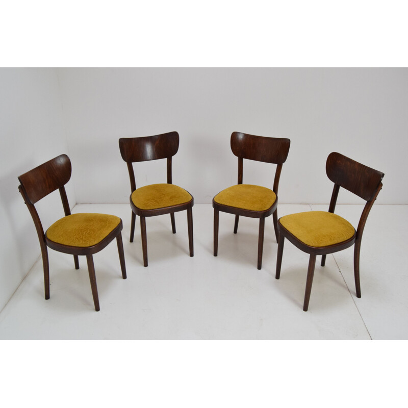 Set of 4 vintage chairs Ton, Czechoslovakia 1960s