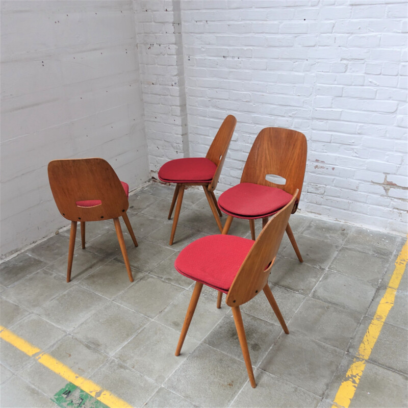 Set of 4 vintage chairs by František Jirák for Tatra Nábytok, Czechoslovakia 1960