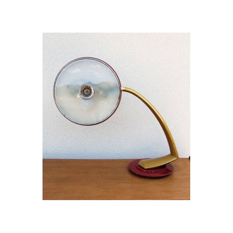 Vintage red and gold colour lamp, manufacturer FASE - 1960s