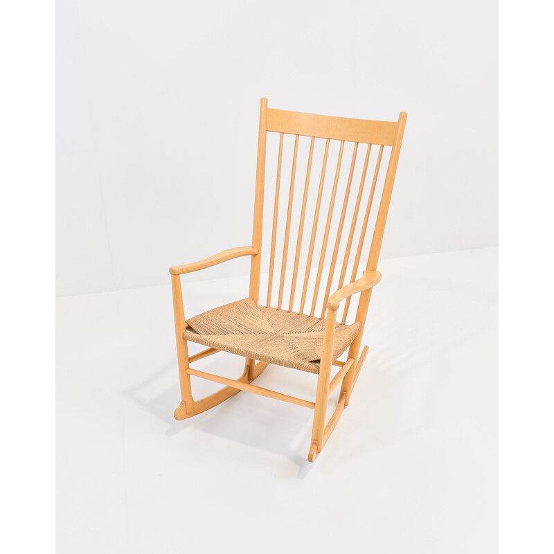 Vintage J16 Rocking Chair by Hans Wegner for FDB Mobler 1940s