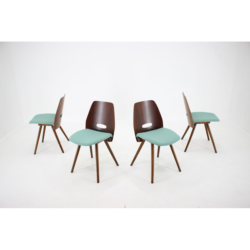 Set of 4 vintage wooden chairs by Frantisek Jirak, Czechoslovakia 1960