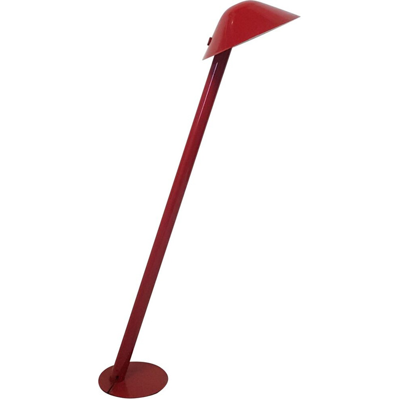 Large vintage bright red pop art floor lamp, Italy 1980s