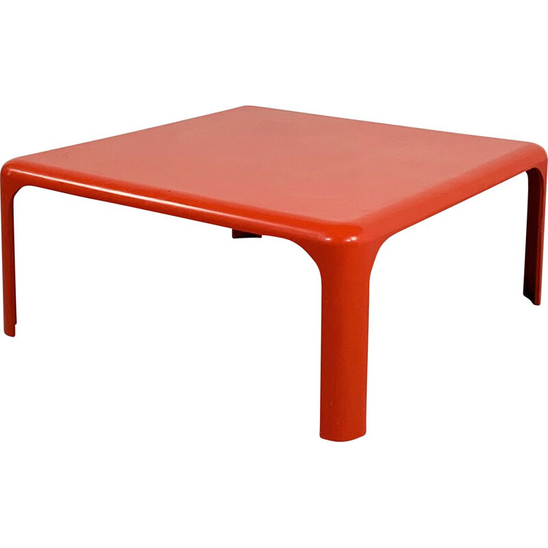 Vintage Red Demetrio Coffee Table by Vico Magistretti for Artemide 1960s
