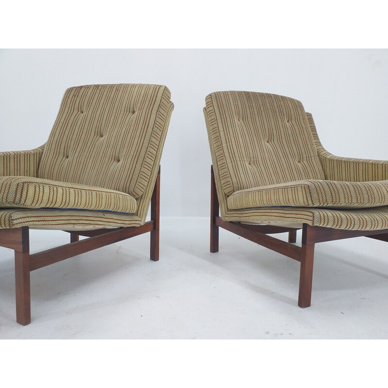 Vintage bank met twee stoelen, Denemarken 1960