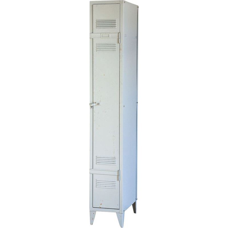 Vintage industrial cloakroom with iron door, France 1970s