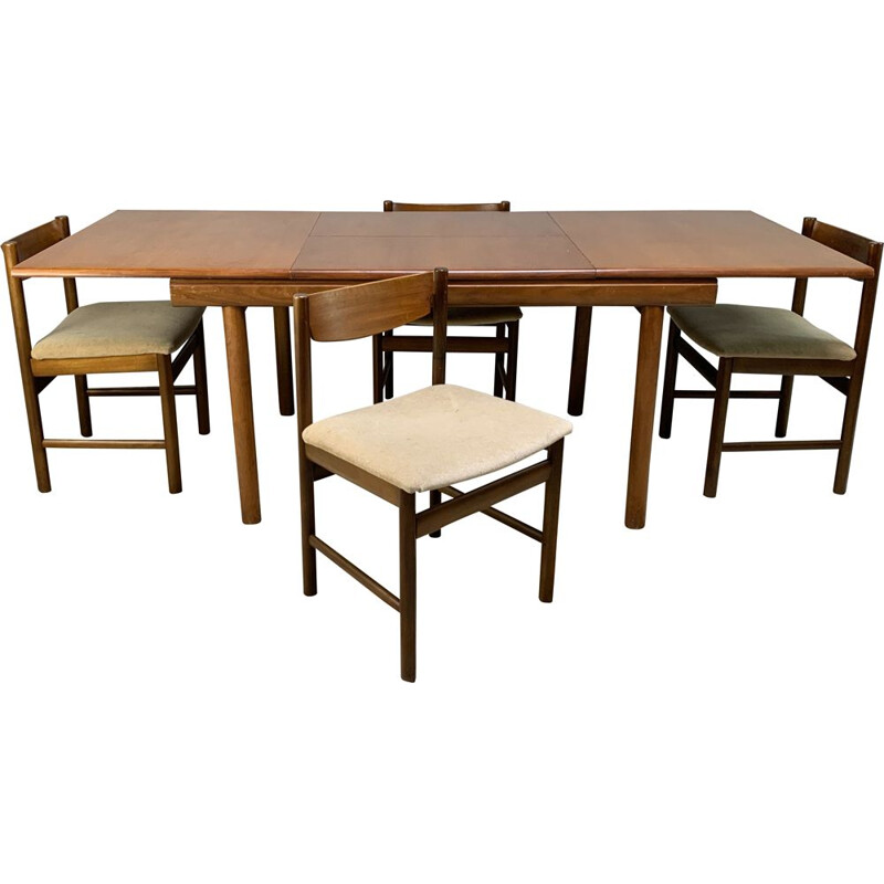 Table à manger et 4 chaises vintage de White & Newton 1960s
