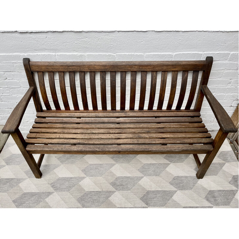 Vintage Solid Wood Garden Bench by Alexander Rose 