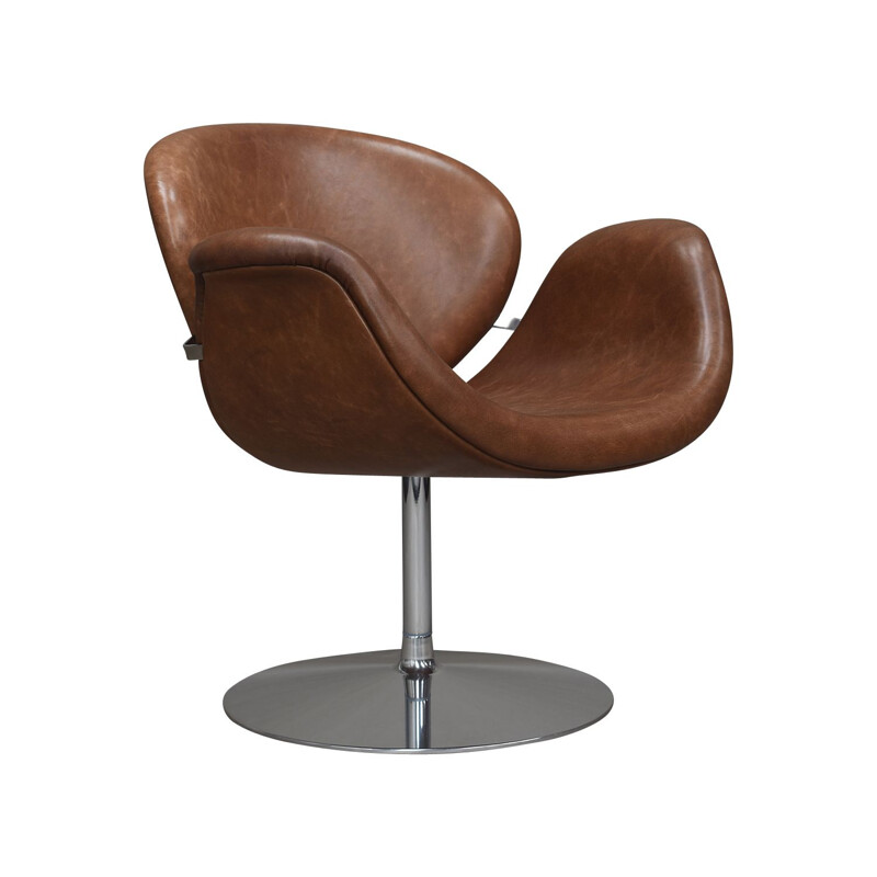 Fauteuil vintage Midi F594 en tulipe pivotante en cuir de Pierre Paulin, Pays-Bas 1960