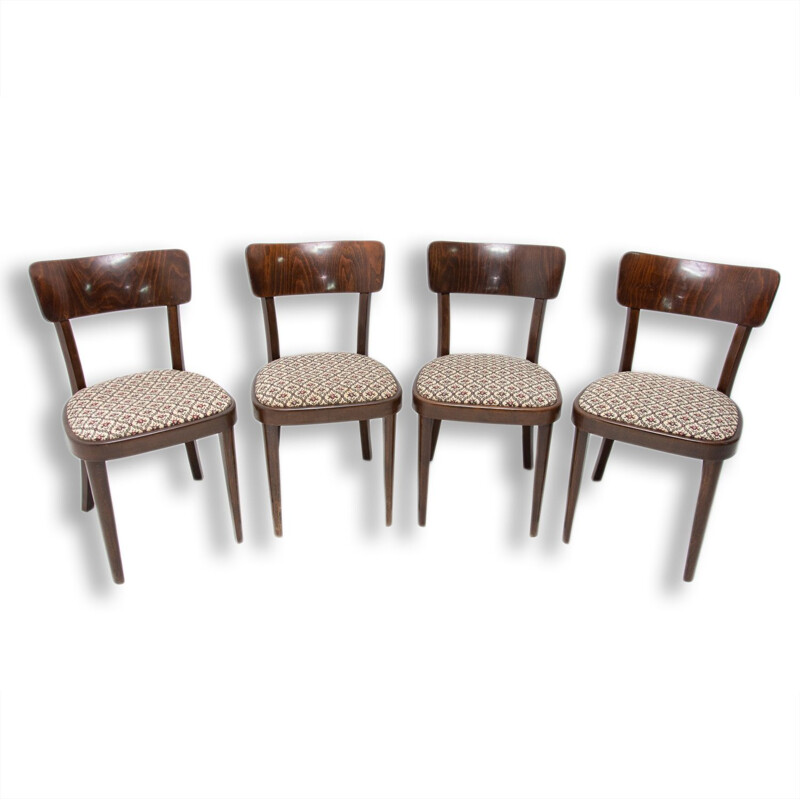 Set of 4 Thonet dining chairs, Czechoslovakia 1950s
