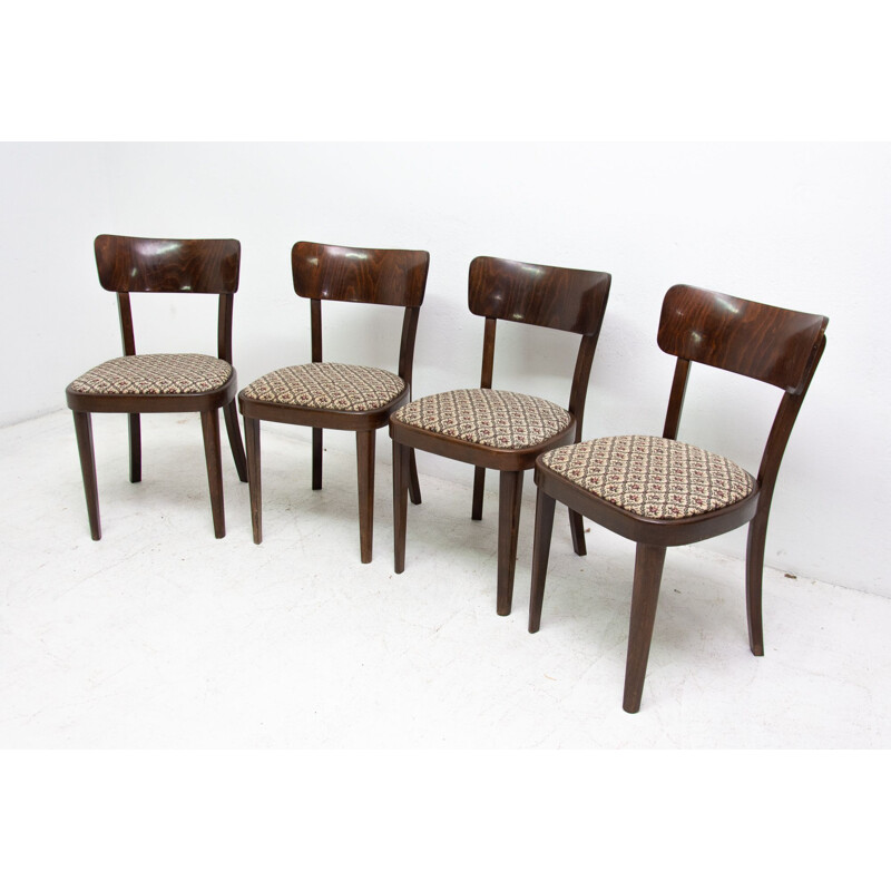 Set of 4 Thonet dining chairs, Czechoslovakia 1950s