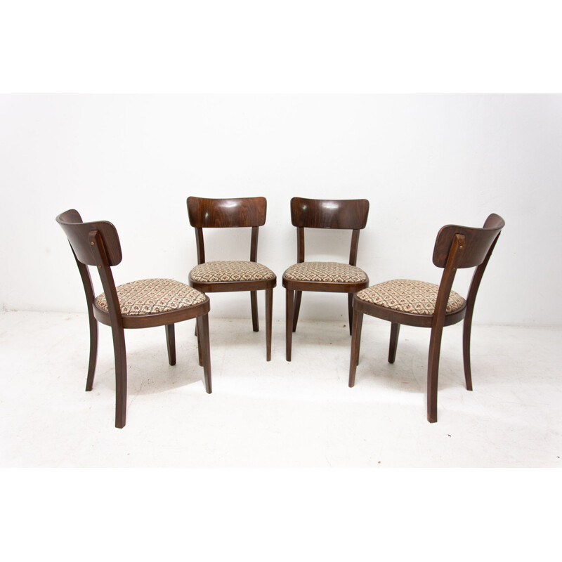 Set of 4 Thonet dining chairs, Czechoslovakia 1950s