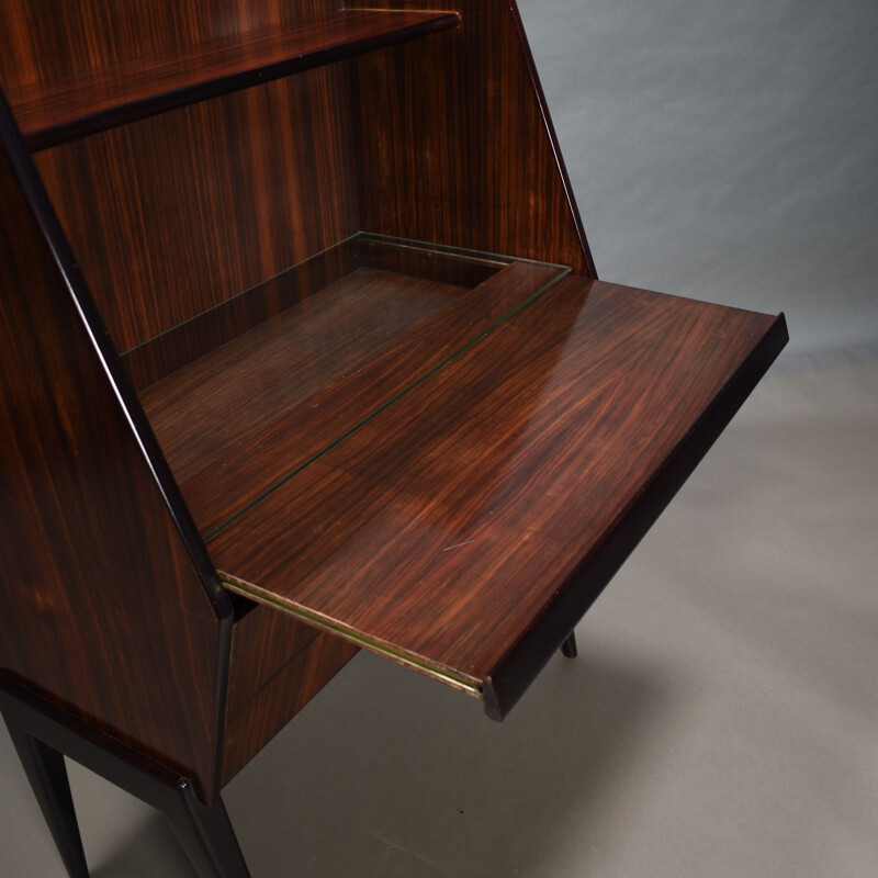 Vintage Antonino Gorgone secretaire in brazilian rosewood, Italy 1950s