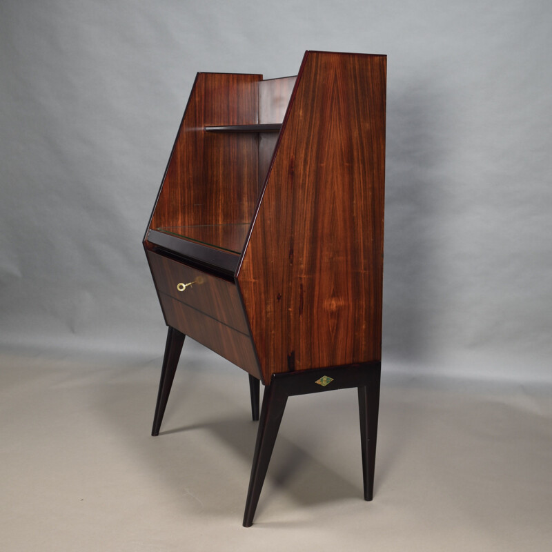 Vintage Antonino Gorgone secretaire in brazilian rosewood, Italy 1950s