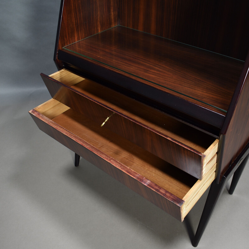 Vintage Antonino Gorgone secretaire in brazilian rosewood, Italy 1950s