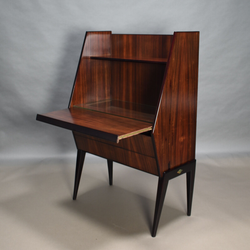 Vintage Antonino Gorgone secretaire in brazilian rosewood, Italy 1950s