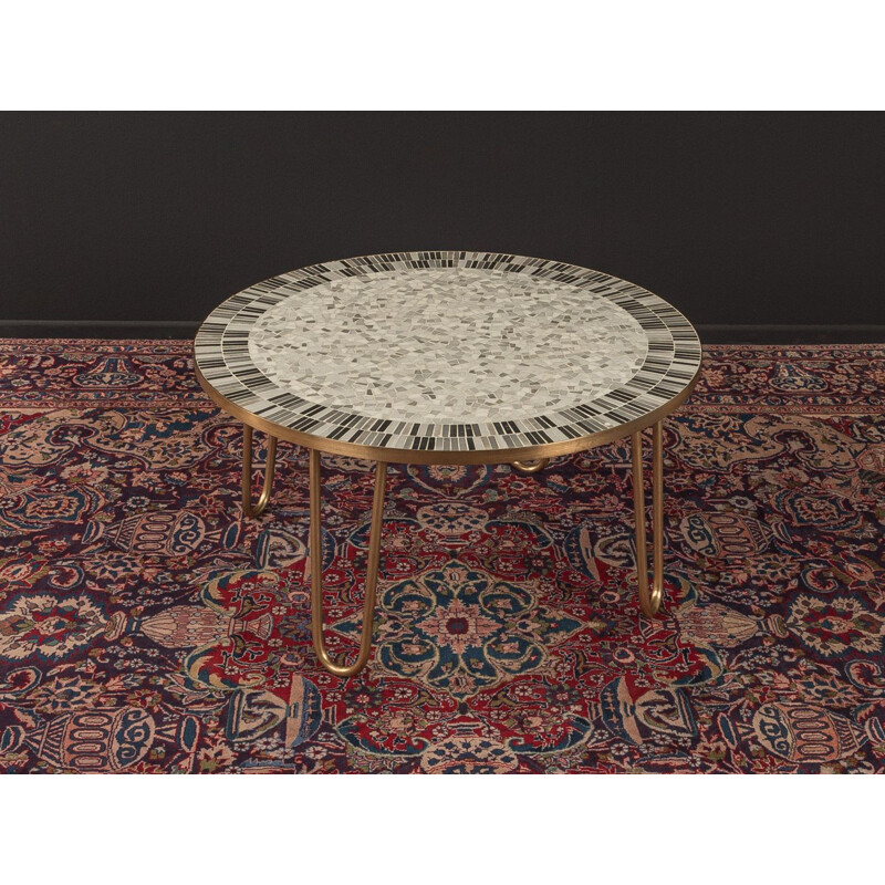 Mesa de café em mosaico vintage de Berthold Müller-Oerlinghausen, Alemanha 1950