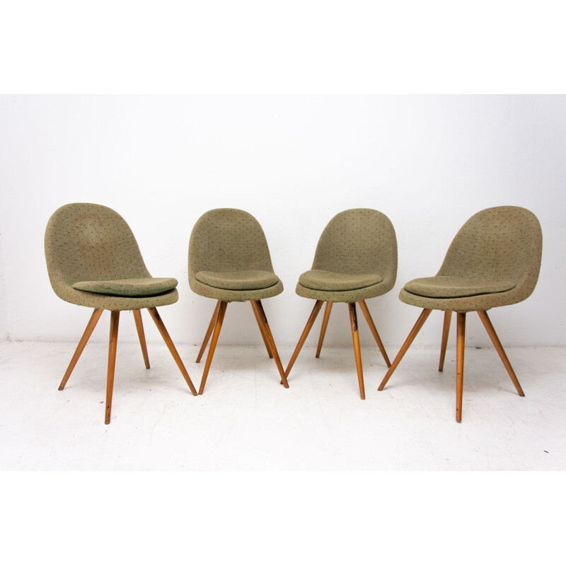 Set of 4 vintage dining chairs by Frantisek Jirák for Tatra Pravenec 1960s