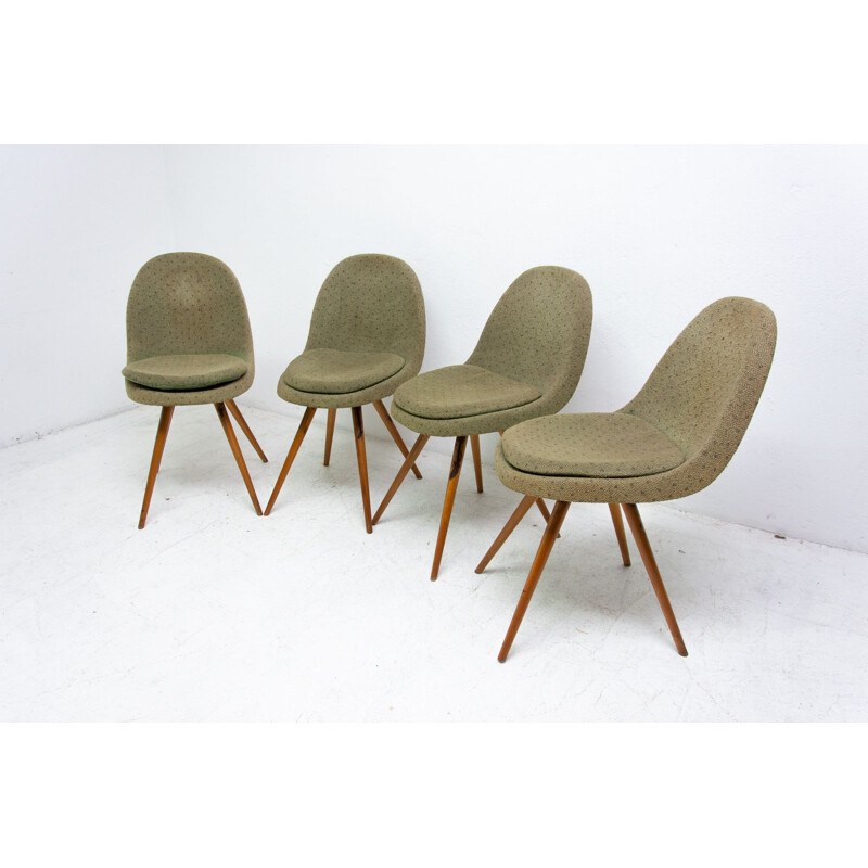 Set of 4 vintage dining chairs by Frantisek Jirák for Tatra Pravenec 1960s